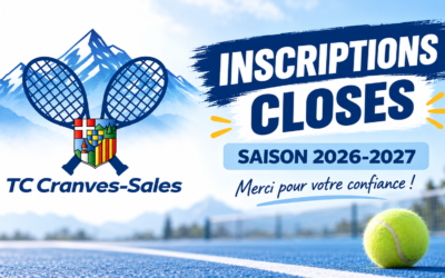 Inscriptions closes pour la saison 2026-2027